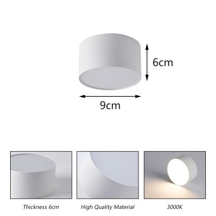 BRILAGI - LED zunanja stropna svetilka FORIS LED/9W/230V premer 9 cm bela IP44