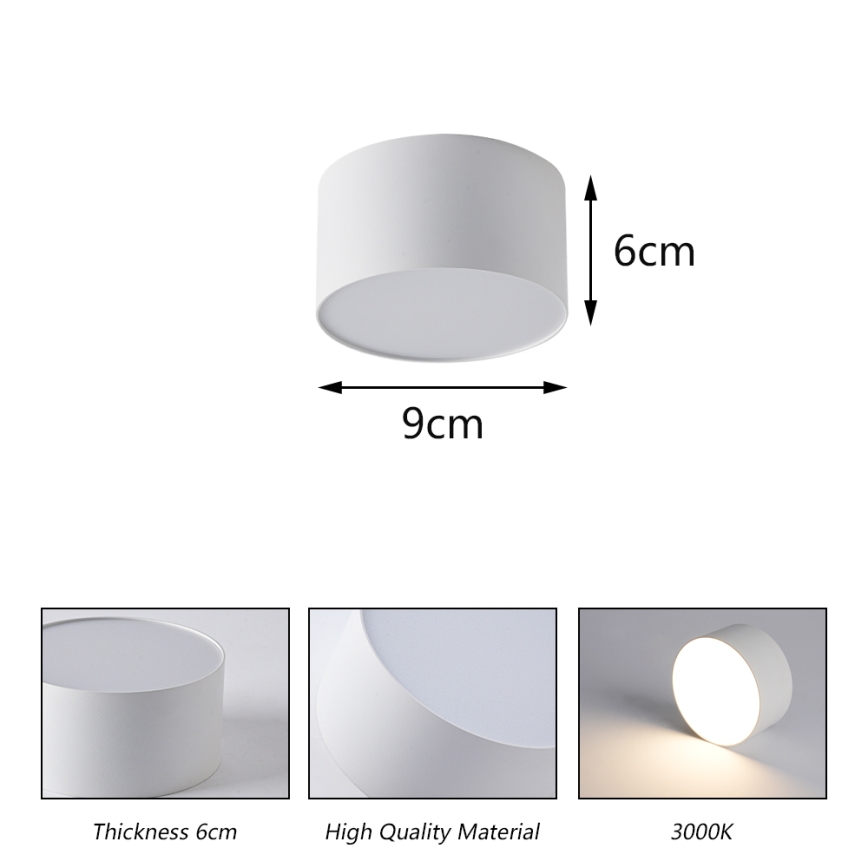 BRILAGI - LED zunanja stropna svetilka FORIS LED/9W/230V premer 9 cm bela IP44