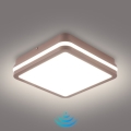 Brilagi - LED zunanja stropna svetilka s senzorjem BENE LED/18W/230V 21,5x21,5 cm rjava IP54