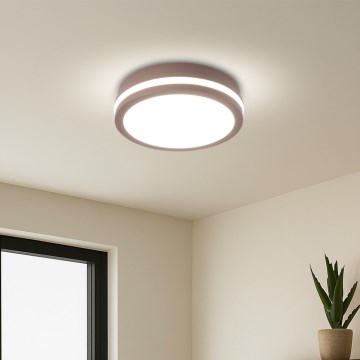 Brilagi - LED zunanja stropna svetilka s senzorjem BENE LED/18W/230V premer 21,5 cm rjava IP54