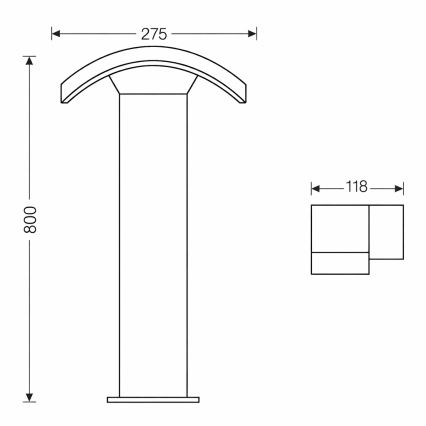 Brilagi - LED Zunanja svetilka ARCELO LED/9W/230V 80 cm IP54