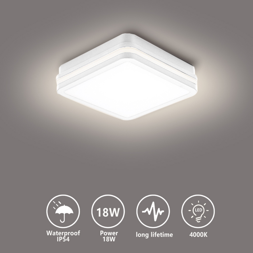 Brilagi - LED zunanja svetilka BENE LED/18W/230V 22x22 cm bela IP54