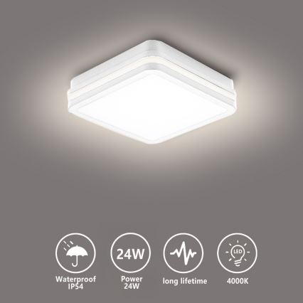 Brilagi - LED zunanja svetilka BENE LED/24W/230V 26x26 cm bela IP54