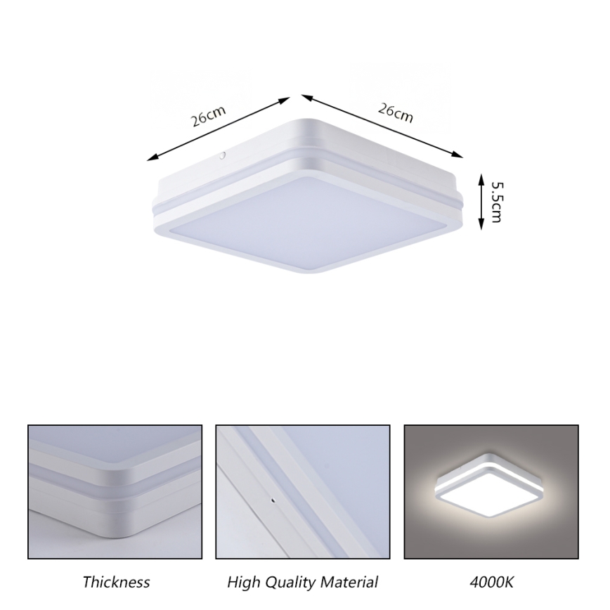 Brilagi - LED zunanja svetilka BENE LED/24W/230V 26x26 cm bela IP54