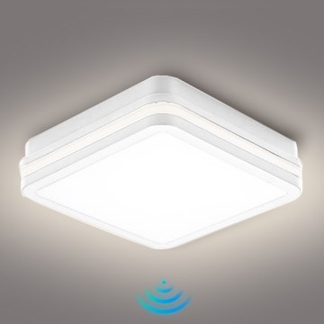 Brilagi - LED zunanja svetilka s senzorjem BENE LED/18W/230V 22x22 cm bela IP54