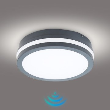 Brilagi - LED zunanja svetilka s senzorjem BENE LED/18W/230V Ø 22 cm antracit IP54