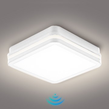Brilagi - LED zunanja svetilka s senzorjem BENE LED/24W/230V 26x26 cm bela IP54