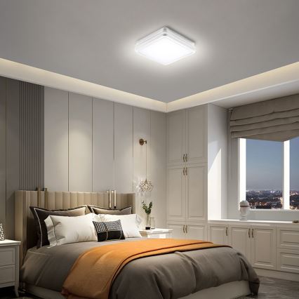 Brilagi - LED zunanja svetilka s senzorjem BENE LED/24W/230V 26x26 cm bela IP54