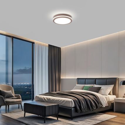 Brilagi - LED zunanja svetilka s senzorjem BENE LED/24W/230V, premer 26 cm, rjava, IP54