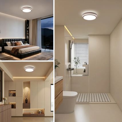 Brilagi - LED zunanja svetilka s senzorjem BENE LED/24W/230V, premer 26 cm, rjava, IP54