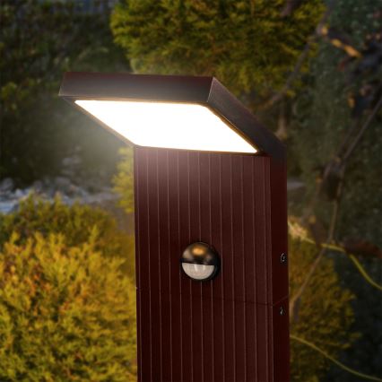 Brilagi - LED zunanja svetilka s senzorjem RIANO LED/8W/230V rjava IP65 80 cm