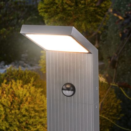 Brilagi - LED zunanja svetilka s senzorjem RIANO LED/8W/230V srebrna IP65 80 cm