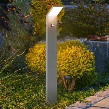 Brilagi - LED zunanja svetilka s senzorjem RIANO LED/8W/230V srebrna IP65