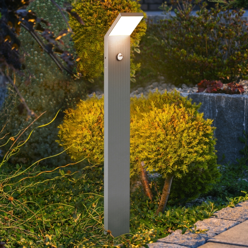 Brilagi - LED zunanja svetilka s senzorjem RIANO LED/8W/230V srebrna IP65