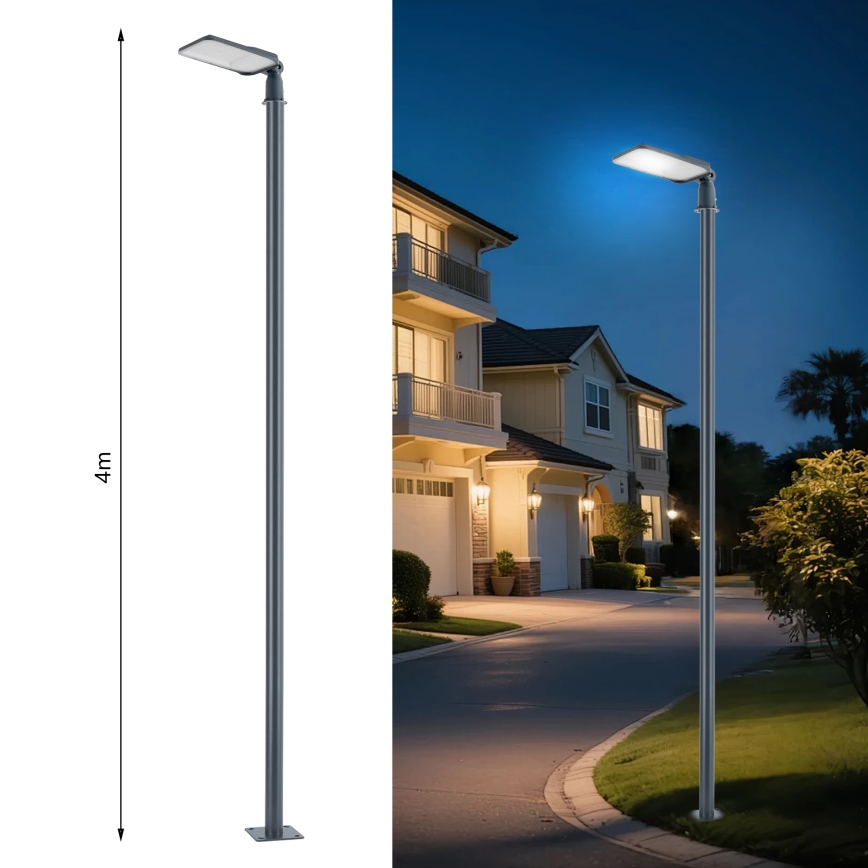 Brilagi - LED zunanja ulična svetilka s 4 m stebrom in nastavljivim zglobom URBANLIGHT LED/100W/230V antracit IP65
