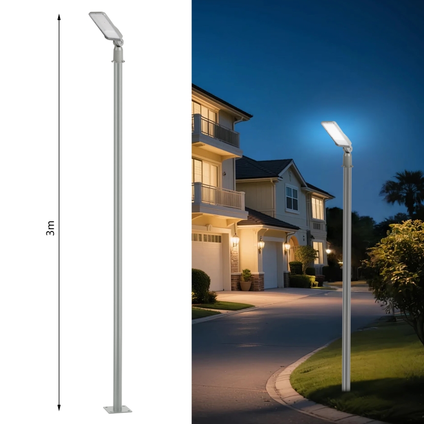 Brilagi - LED zunanja ulična svetilka s stebrom in zglobom 3 m URBANLIGHT LED/50W/230V siva IP65
