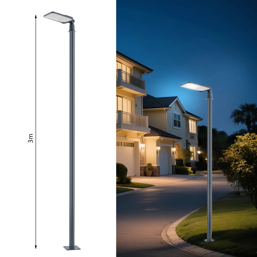 Brilagi - LED zunanja ulična svetilka s 3 m stebrom in zglobom URBANLIGHT LED/100W/230V antracit IP65