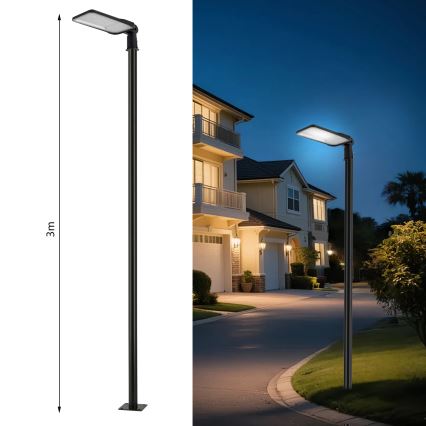 Brilagi - LED zunanja ulična svetilka s 3 m svetilnim drogom in nastavljivim členom URBANLIGHT LED/200W/230V črna IP65