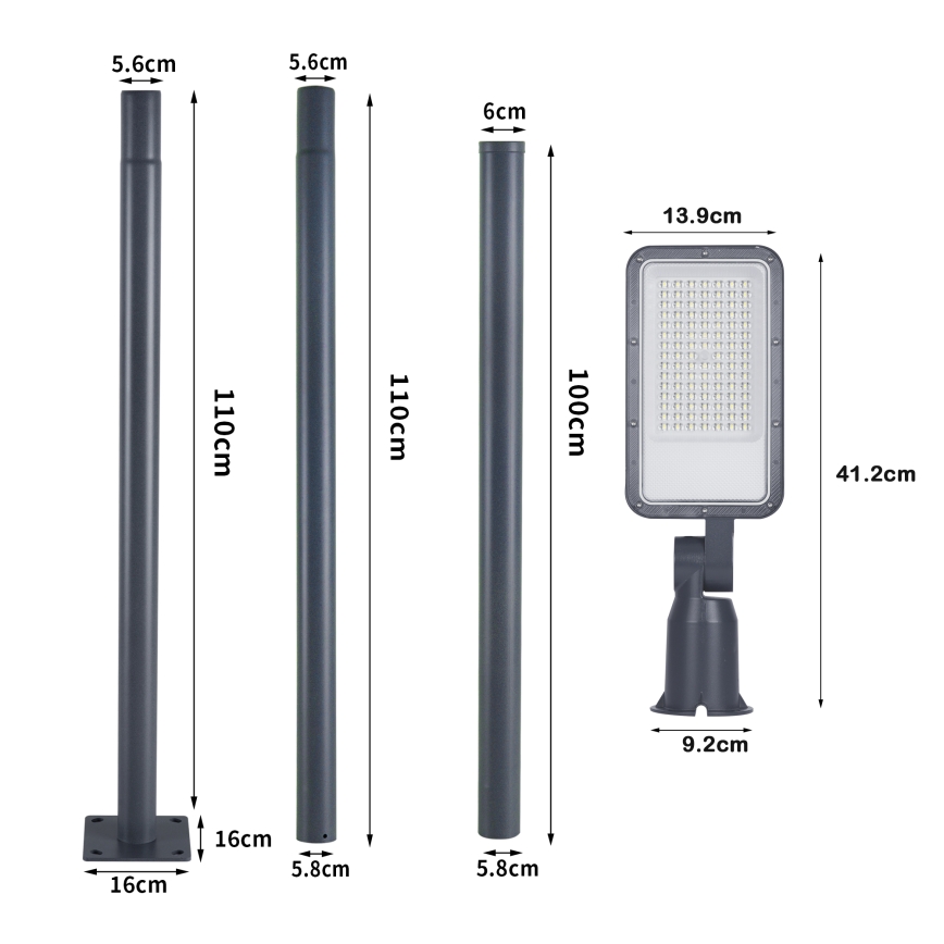 Brilagi - LED zunanja ulična svetilka s stebrom in zglobom 3 m URBANLIGHT LED/50W/230V antracit IP65