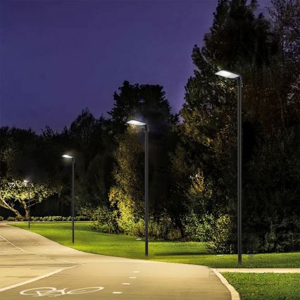 Brilagi - LED zunanja ulična svetilka s 4 m stebrom in zglobom URBANLIGHT LED/100W/230V črna IP65