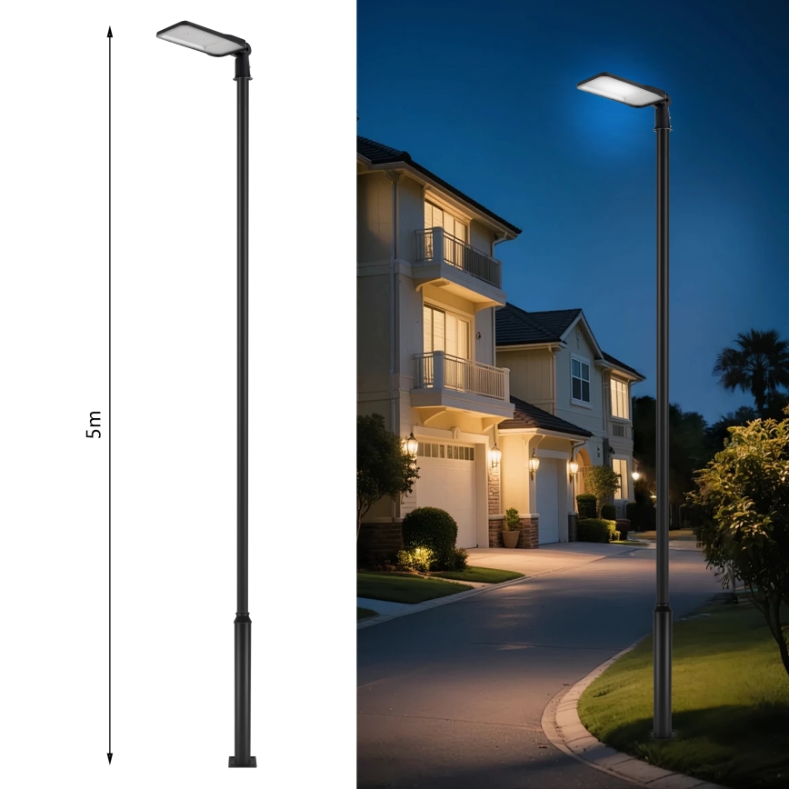 Brilagi - LED zunanja ulična svetilka z 5 m drogom in nastavljivim zglobom URBANLIGHT LED/200W/230V črna IP65
