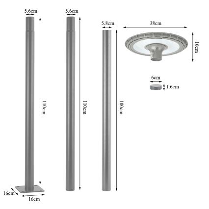 Brilagi - LED zunanja ulična svetilka URBANSPARK LED/120W/230V siva IP65