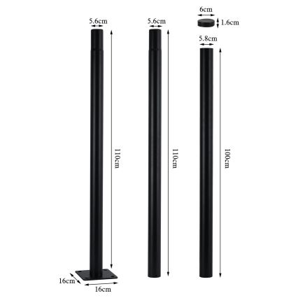 Brilagi - LED zunanja ulična svetilka s 3-metrskim stebrom URBANSPARK LED/60W/230V črna IP65