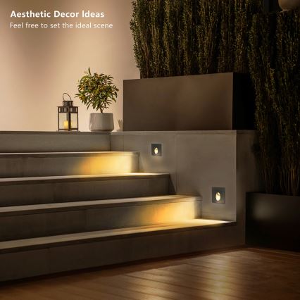 Brilagi - LED zunanja vgradna svetilka STAIRDOT LED/2W/230V črna IP65 kvadratna