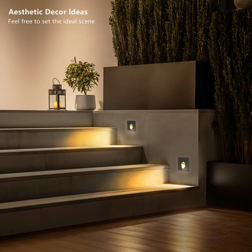 Brilagi - LED zunanja vgradna svetilka STAIRDOT LED/2W/230V črna IP65 kvadratna