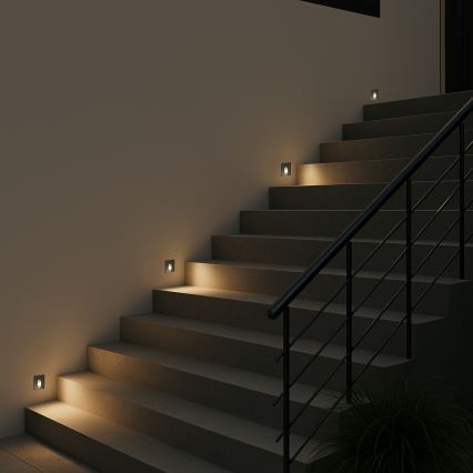 Brilagi - LED zunanja vgradna svetilka STAIRDOT LED/2W/230V črna IP65 kvadratna