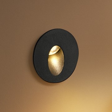 Brilagi - LED zunanja vgradna svetilka STAIRDOT LED/2W/230V črna IP65 okrogla