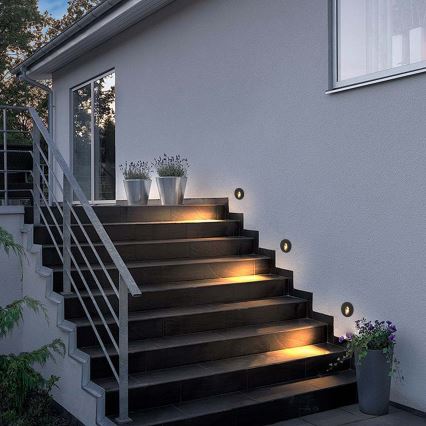 Brilagi - LED zunanja vgradna svetilka STAIRDOT LED/2W/230V črna IP65 okrogla