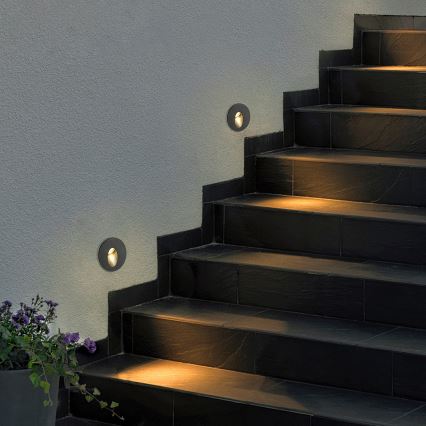 Brilagi - LED zunanja vgradna svetilka STAIRDOT LED/2W/230V črna IP65 okrogla