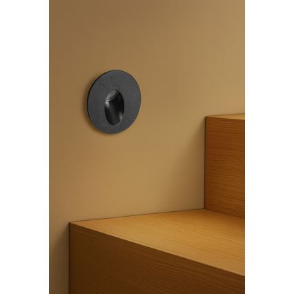 Brilagi - LED zunanja vgradna svetilka STAIRDOT LED/2W/230V črna IP65 okrogla