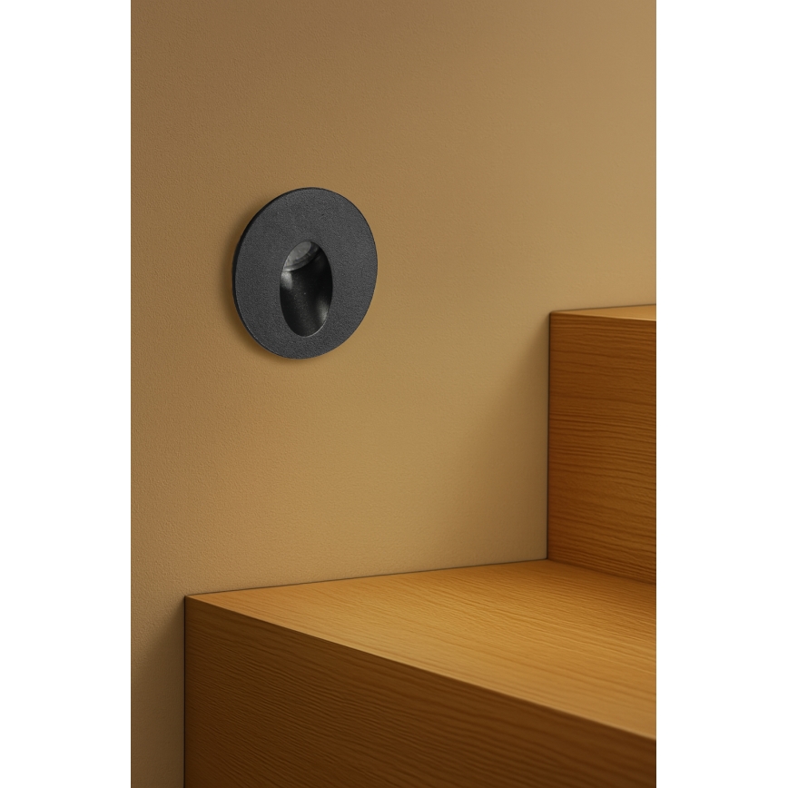 Brilagi - LED zunanja vgradna svetilka STAIRDOT LED/2W/230V črna IP65 okrogla