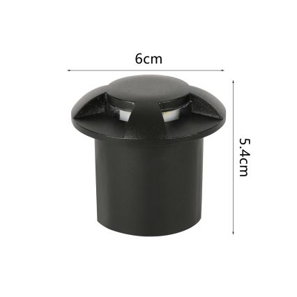 Brilagi - LED zunanja vgradna talna svetilka GROUNDRAY LED/1W/230V črna IP67