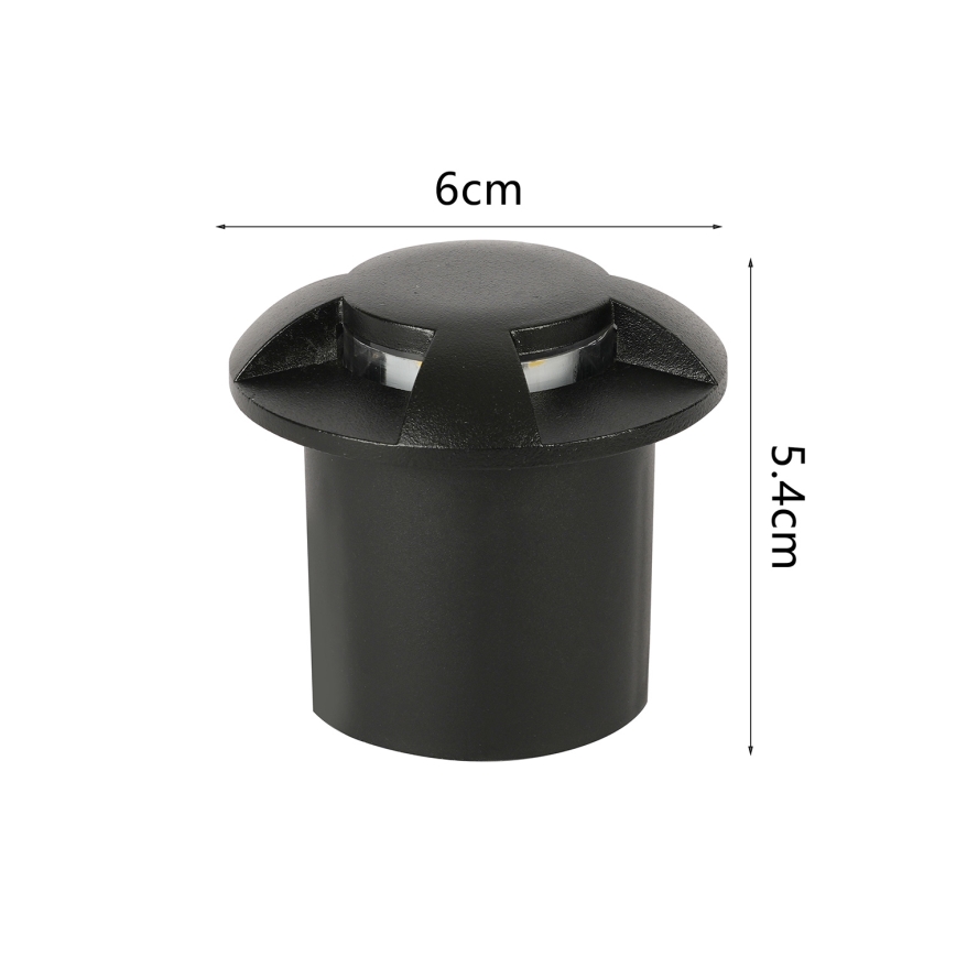 Brilagi - LED zunanja vgradna talna svetilka GROUNDRAY LED/1W/230V črna IP67