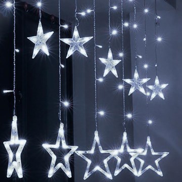 Brilagi - LED zunanja  zavesa 123xLED/3xAA/USB 3m IP44 hladna bela