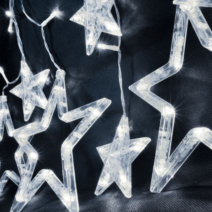 Brilagi - LED zunanja  zavesa 123xLED/3xAA/USB 3m IP44 hladna bela