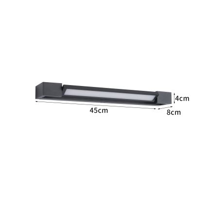 BRILAGI - LED zunanja stenska svetilka AQUA LINE LED/12W/230V 45 cm IP44 črna CRI 90