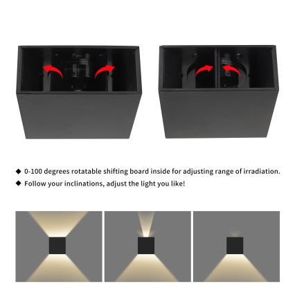 Brilagi - LED zunanje stensko svetilo DOUBLERAY LED/4W/230V črna IP65