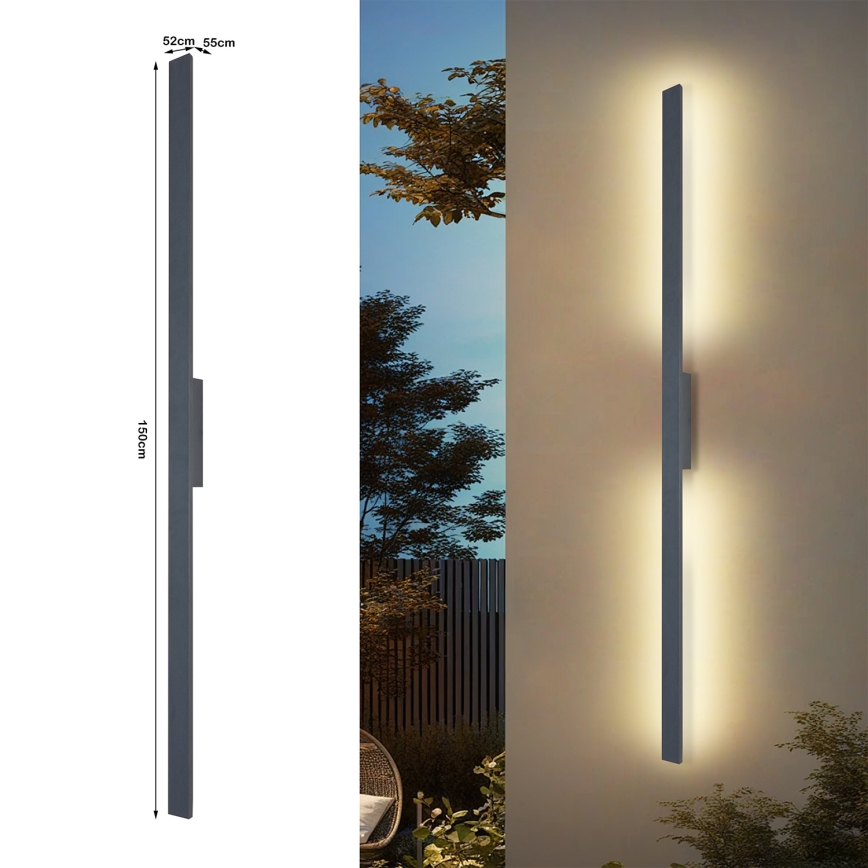 Brilagi - LED zunanje stensko svetilo LUNA LED/30W/230V 3000K IP65 150 cm antracit CRI 90