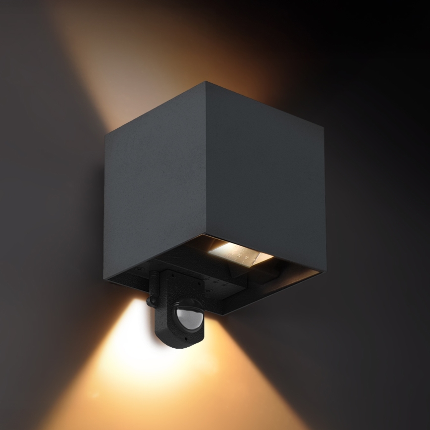 Brilagi - LED zunanje stensko svetilo s senzorjem CUBE LED/6W/230V antracitno IP65