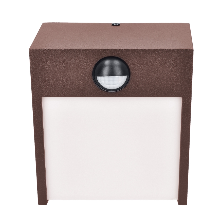 Brilagi - LED zunanja stenska svetilka z senzorjem TERNI LED/12W/230V rjava IP44