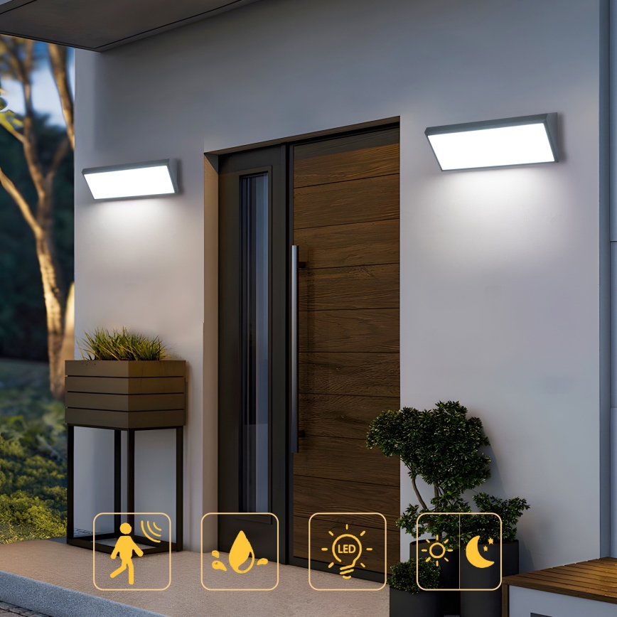 Brilagi - LED zunanja stenska svetilka s senzorjem TRIANGLE LED/42W/230V 45 cm antracitna IP65