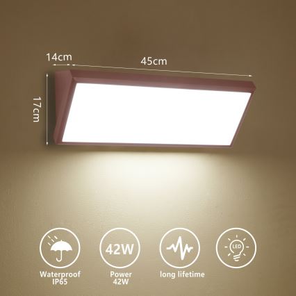 Brilagi - LED zunanje stensko svetilo TRIANGLE LED/42W/230V 3000/4000/6500K 45 cm rjava IP65