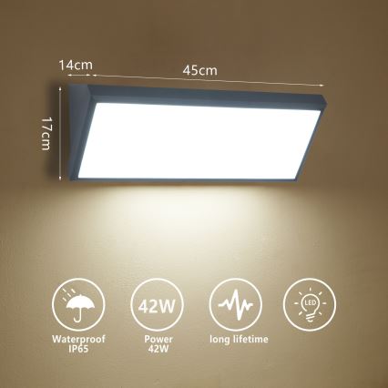 Brilagi - LED Zunanja stenska svetilka TRIANGLE LED/42W/230V 45 cm antracit IP65