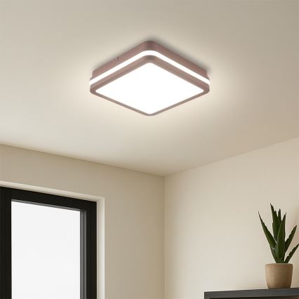 Brilagi - LED zunanja stropna svetilka s senzorjem BENE LED/18W/230V 21,5x21,5 cm rjava IP54
