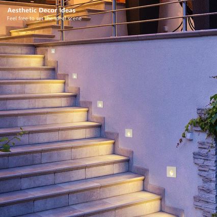 Brilagi - LED zunanje vgradno svetilo STAIRDOT LED/2W/230V, belo, IP65, kvadratno