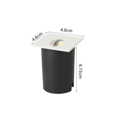 Brilagi - LED zunanje vgradno svetilo STAIRDOT LED/2W/230V, belo, IP65, kvadratno